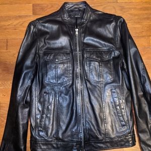 Theory Men's Zip Up Super Soft Leather Jacket S
